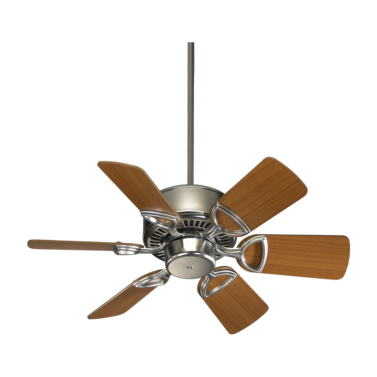 Quorum Estate 43306-65 Ceiling Fan 30 in. - Satin Nickel, Satin Nickel/Walnut