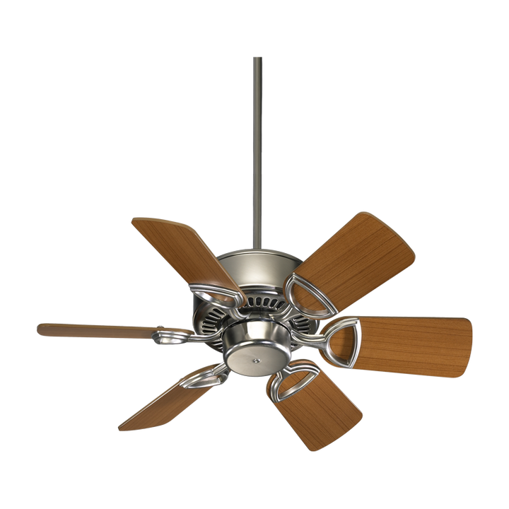 Quorum Estate 43306-65 Ceiling Fan 30 in. - Satin Nickel, Satin Nickel/Walnut