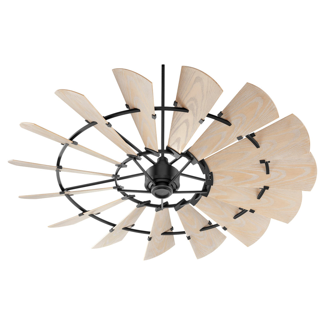 Quorum Windmill 197215-69 Ceiling Fan - Textured Black, Weathered Oak