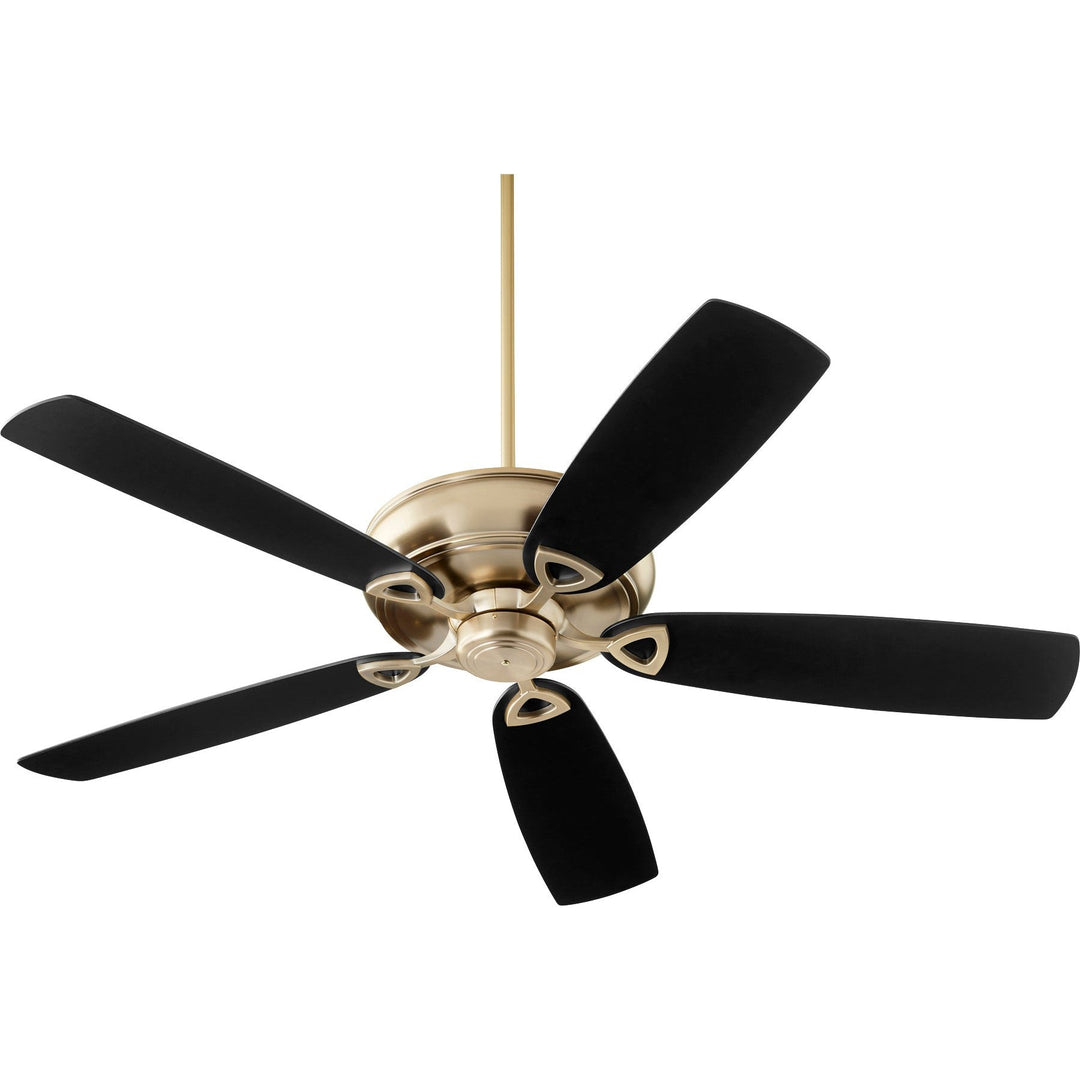 Quorum Alto 40625-80 Ceiling Fan 62 in. - Aged Brass, Matte Black/Walnut