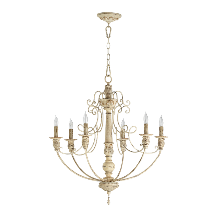 Quorum Salento 6106-6-70 Chandelier Light - Persian White