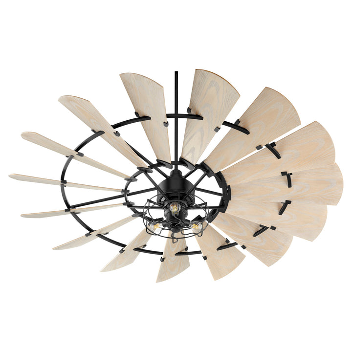 Quorum Windmill 197215-69 Ceiling Fan - Textured Black, Weathered Oak