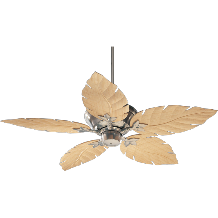 Quorum Monaco 135525-65 Ceiling Fan - Satin Nickel, Maple