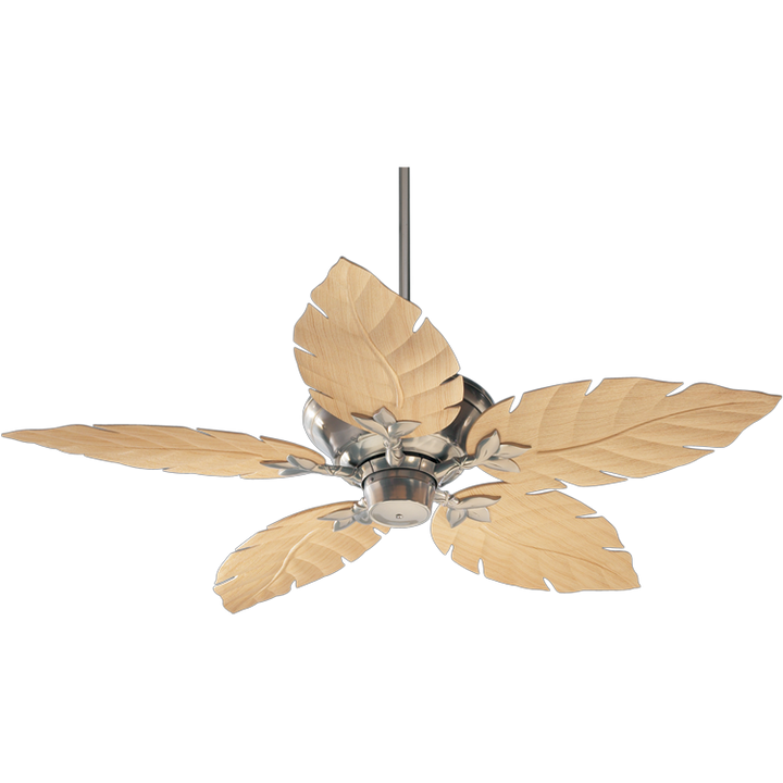 Quorum Monaco 135525-65 Ceiling Fan - Satin Nickel, Maple