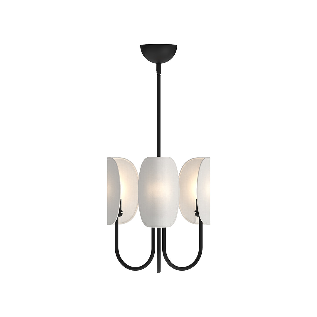 Alora Mood seno CH450715MBCW Chandelier Light - Matte Black/White Cotton Fabric