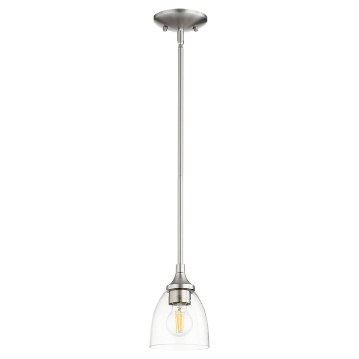 Quorum Enclave 3059-265 Pendant Light - Satin Nickel W/ Clear/Seeded