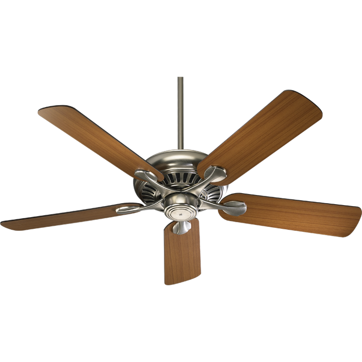 Quorum Pinnacle 91525-65 Ceiling Fan 52 in. - Satin Nickel, Satin Nickel/Walnut