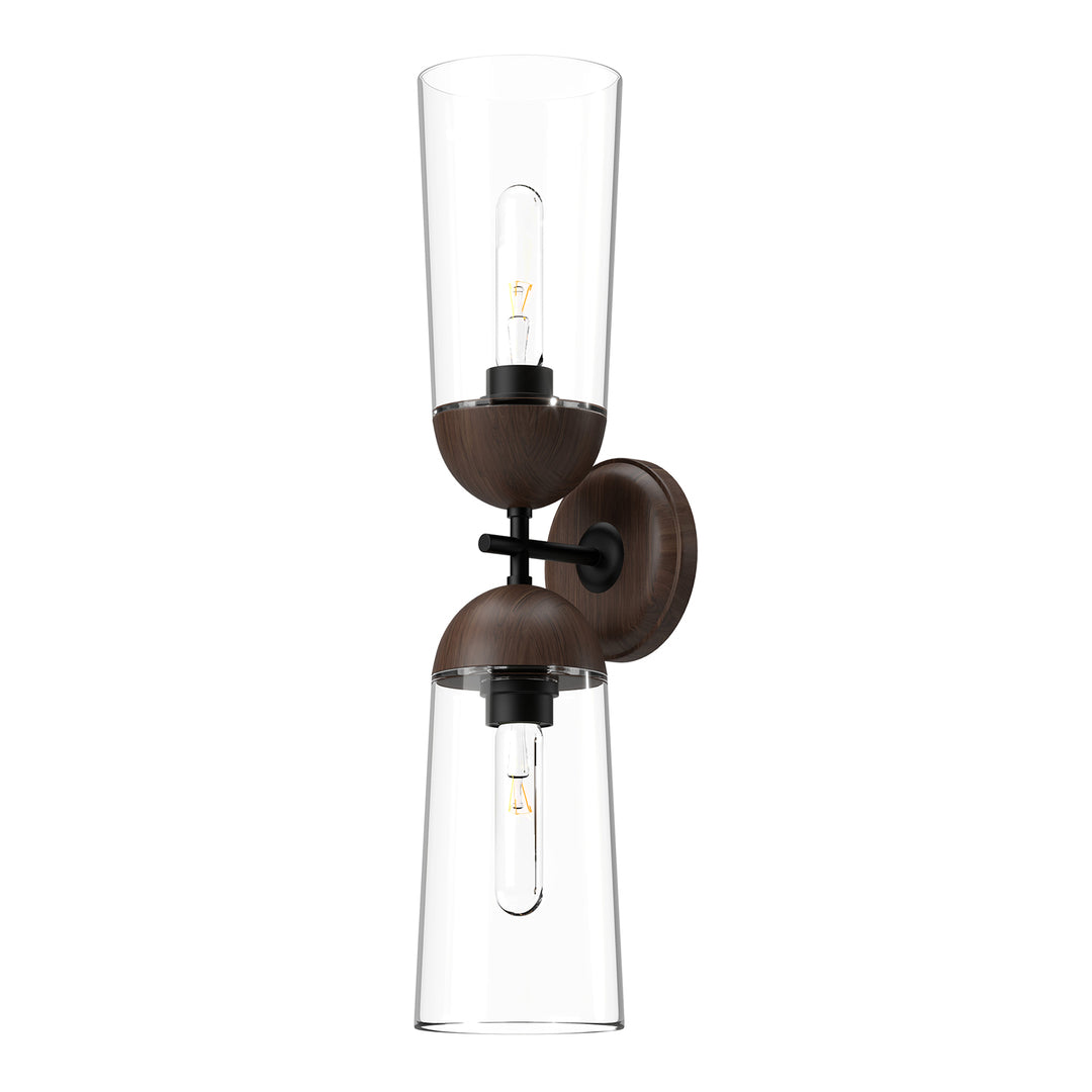 Alora Mood emil WV542226MBWT Wall Light - Matte Black/Walnut