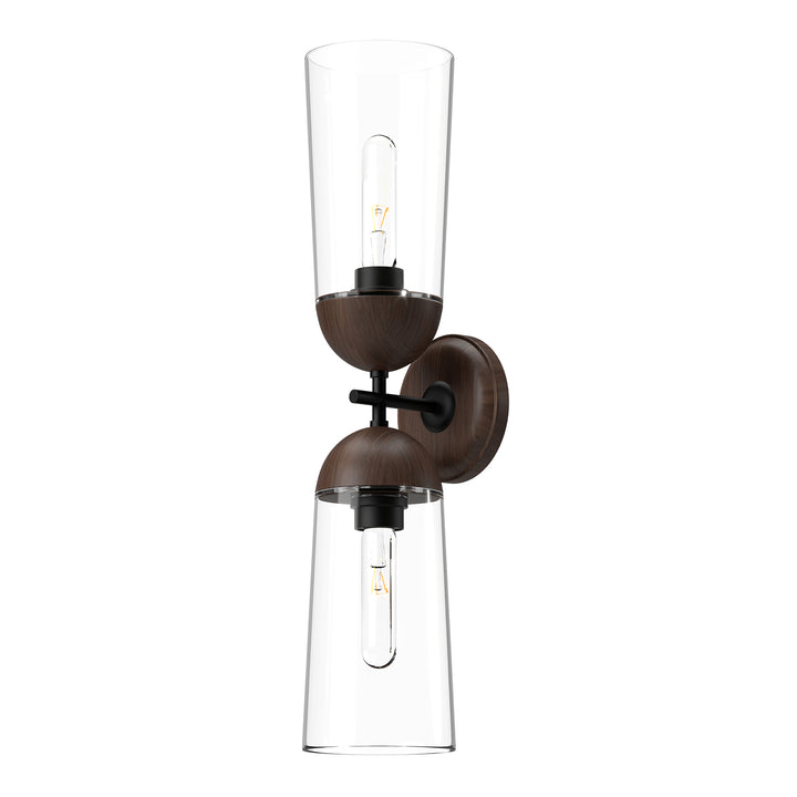 Alora Mood emil WV542226MBWT Wall Light - Matte Black/Walnut