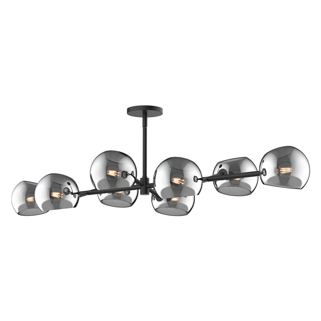 Alora Mood willow LP548848MBSM Pendant Light - Matte Black/Smoked Solid Glass