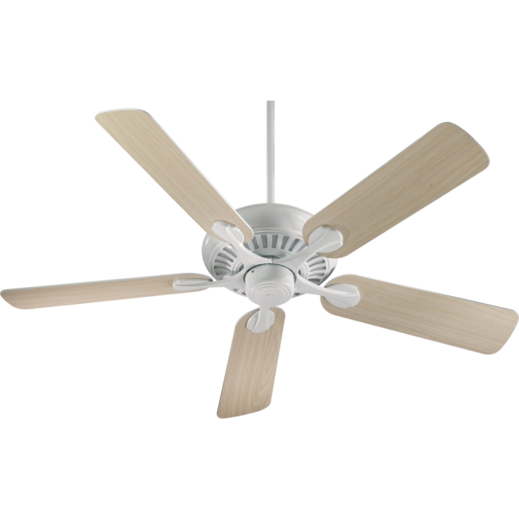 Quorum Pinnacle 91525-6 Ceiling Fan 52 in. - White, Washed Oak/White