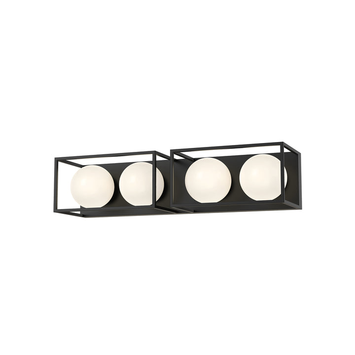 Alora Mood amelia VL519427MBOP Bath Vanity Light 11 in. wide - Matte Black/Opal Matte Glass
