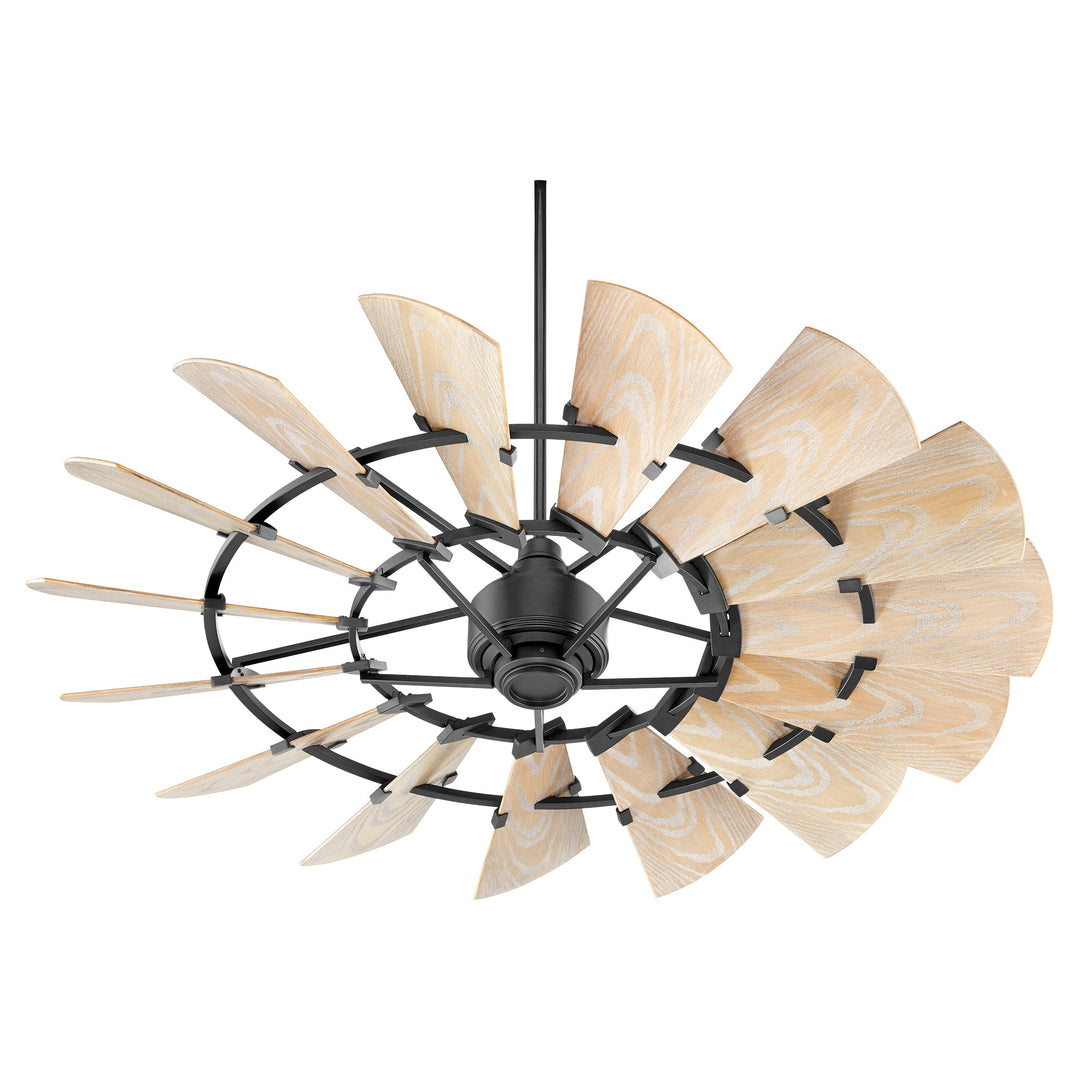 Quorum Windmill 196015-69 Ceiling Fan 52 in. - Textured Black, Weathered Oak