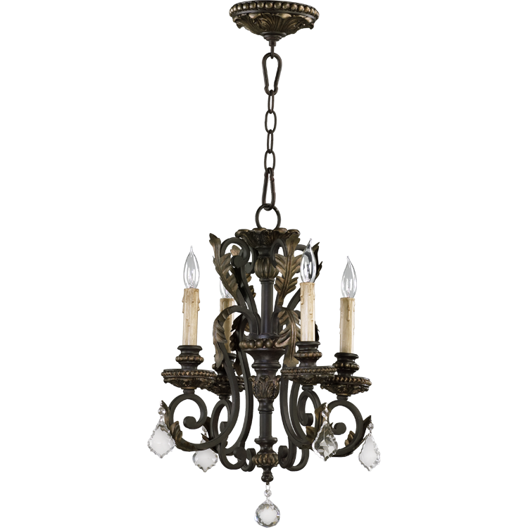 Quorum Rio Salado 6157-4-44 Chandelier Light - Toasted Sienna With Mystic Silver