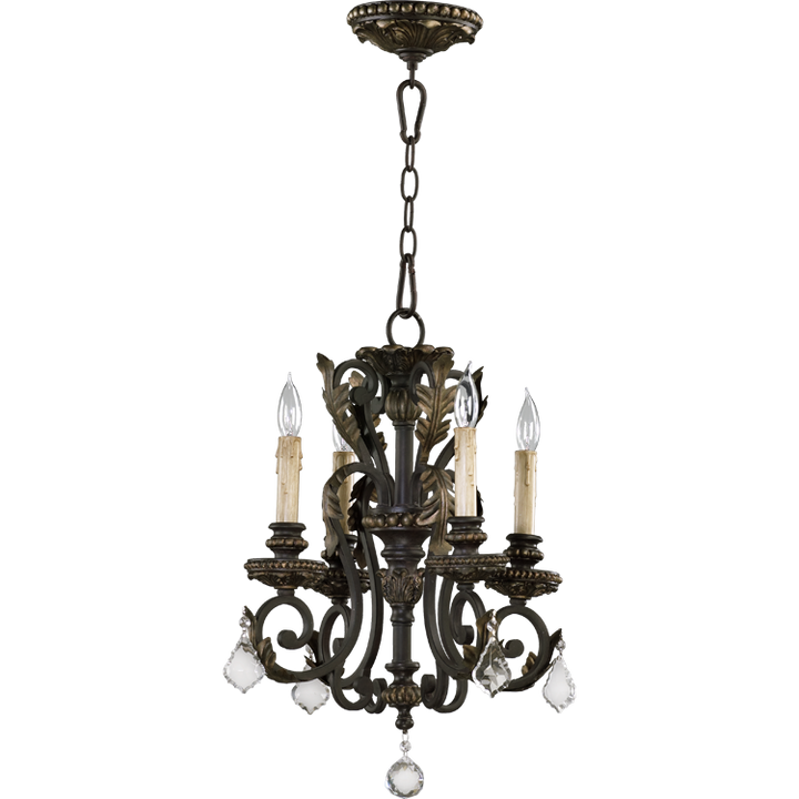 Quorum Rio Salado 6157-4-44 Chandelier Light - Toasted Sienna With Mystic Silver