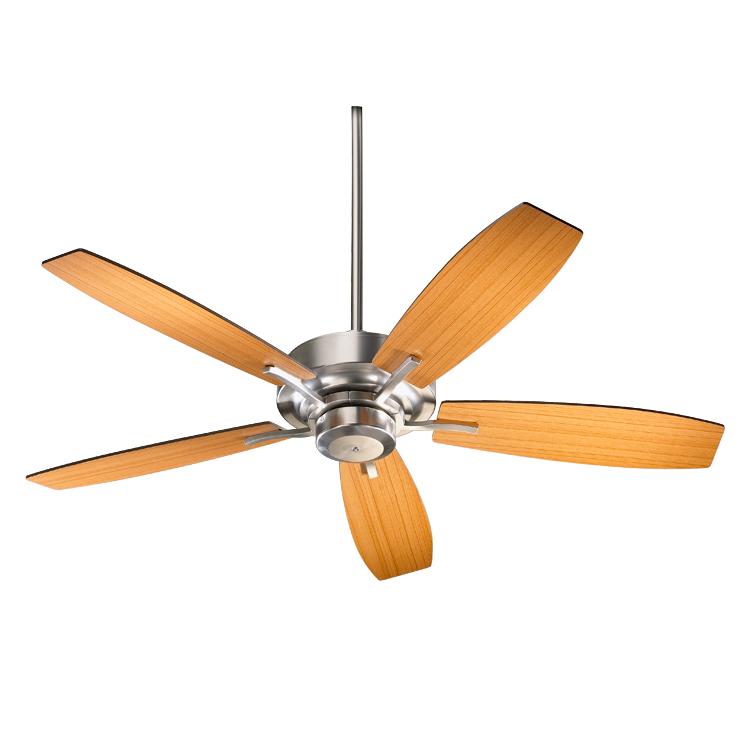 Quorum SOHO 64525-65 Ceiling Fan 52 in. - Satin Nickel, Satin Nickel/Walnut