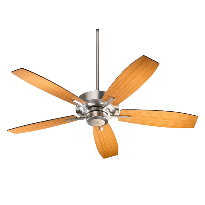 Quorum SOHO 64525-65 Ceiling Fan 52 in. - Satin Nickel, Satin Nickel/Walnut