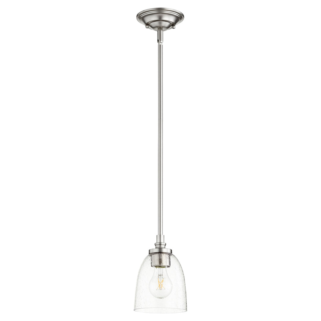 Quorum Rossington 3122-265 Pendant Light - Satin Nickel W/ Clear/Seeded