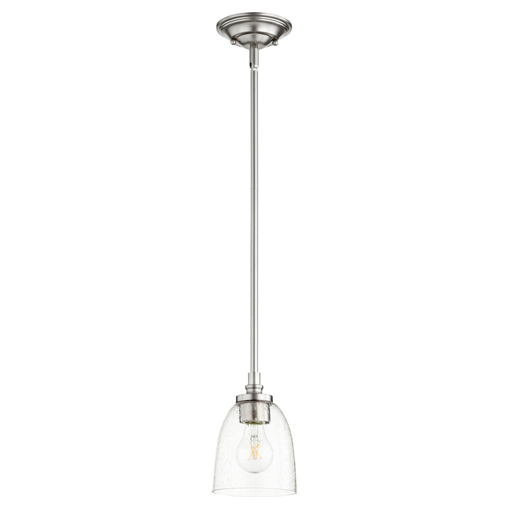 Quorum Rossington 3122-265 Pendant Light - Satin Nickel W/ Clear/Seeded