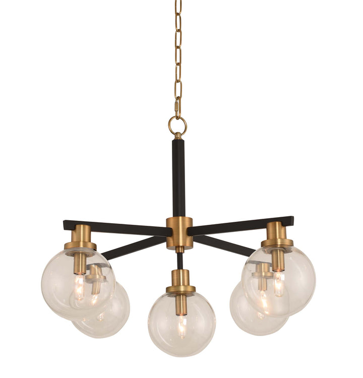 Kalco Cameo 315451BBB Chandelier Light - Matte Black Finish with Brushed Pearlized Brass