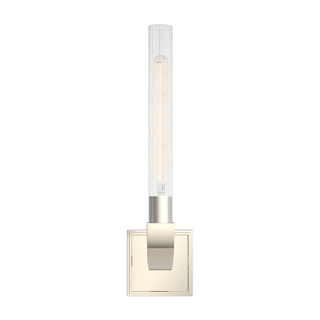 Alora flute WV316001PNCR Wall Light - Polished Nickel/Ribbed Glass