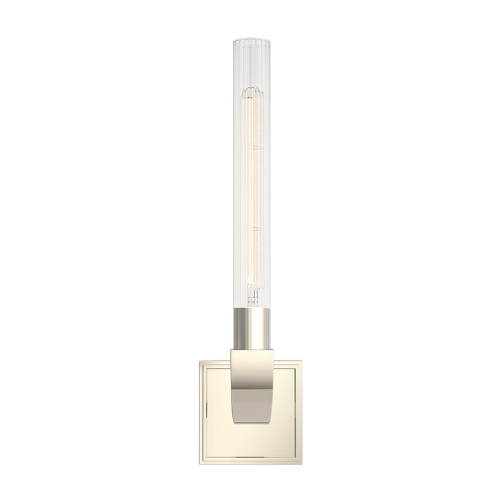 Alora flute WV316001PNCR Wall Light - Polished Nickel/Ribbed Glass