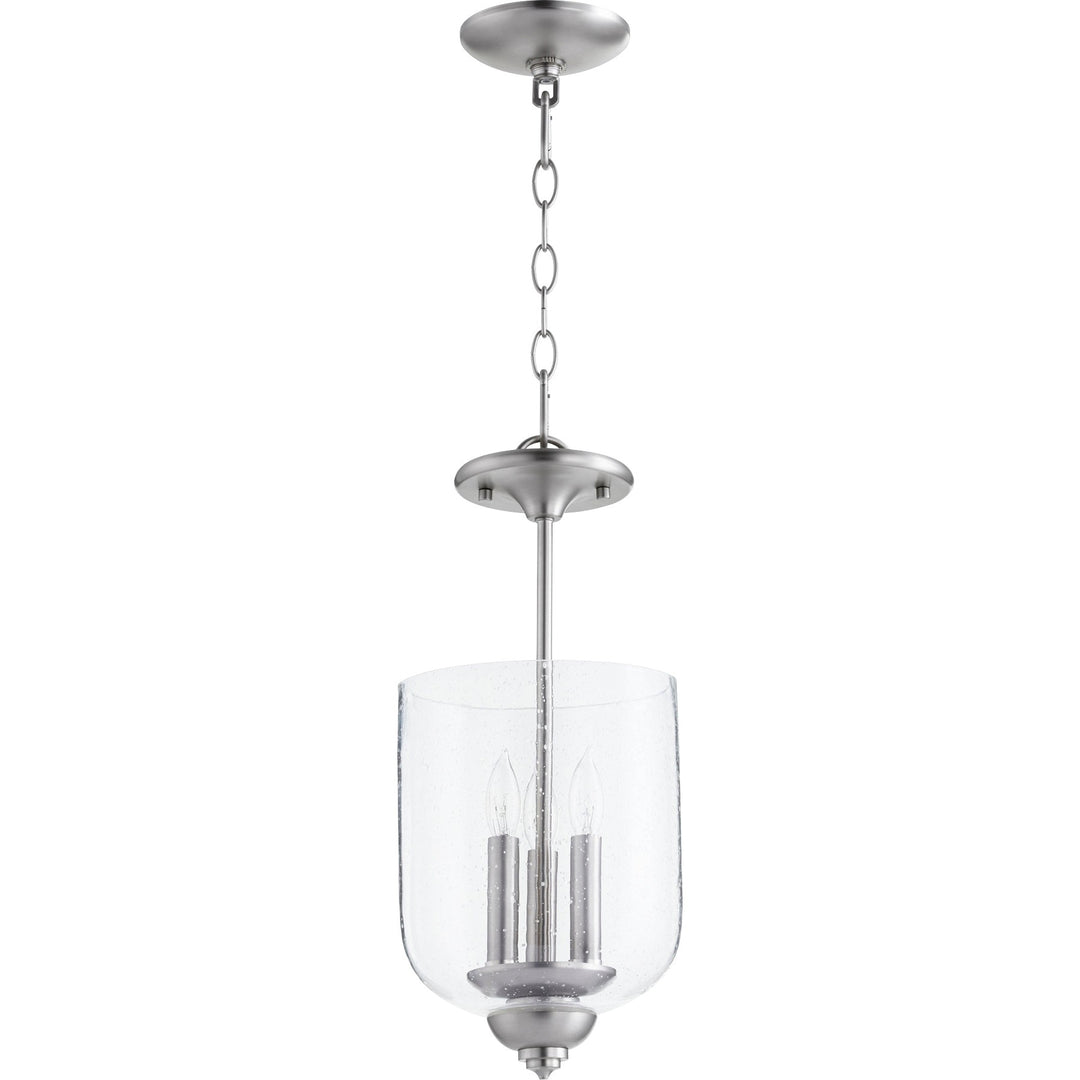 Quorum Richmond 2911-8-165 Pendant Light - Satin Nickel W/ Clear/Seeded