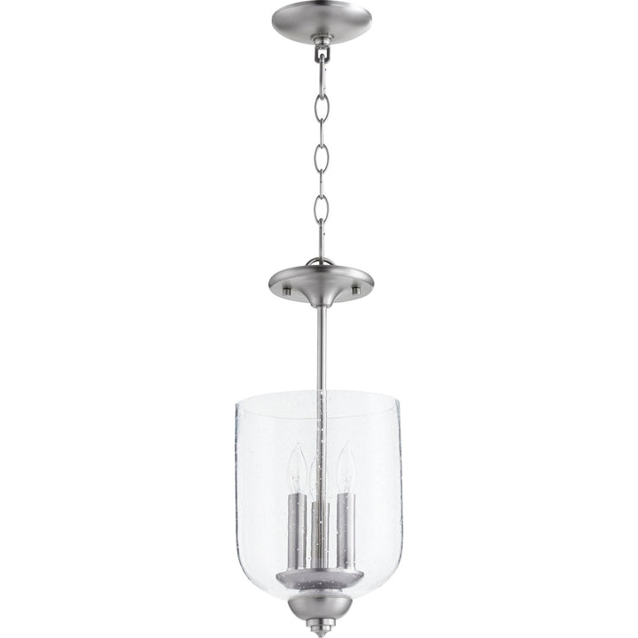 Quorum Richmond 2911-8-165 Pendant Light - Satin Nickel W/ Clear/Seeded