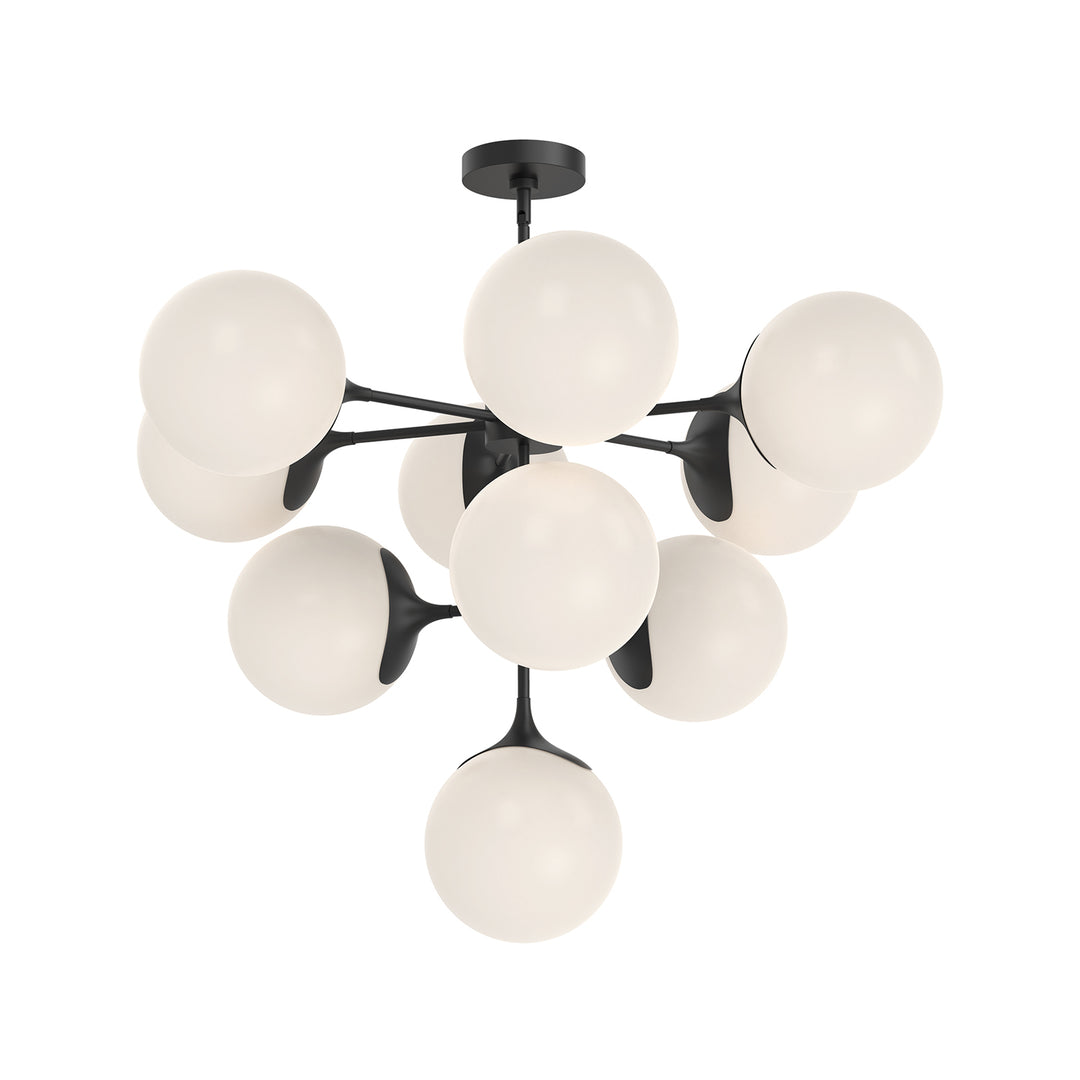 Alora Mood nouveau CH505335MBOP Chandelier Light - Matte Black/Opal Matte Glass