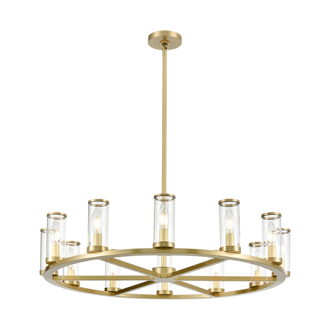 Alora revolve CH309012NBCG Chandelier Light - Clear Glass/Natural Brass