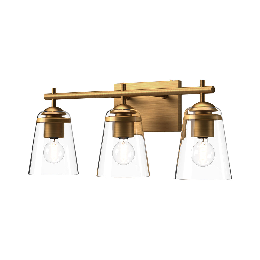 Alora Mood addison VL638221AGCL Bath Vanity Light 13 in. wide - Aged Gold/Clear Glass