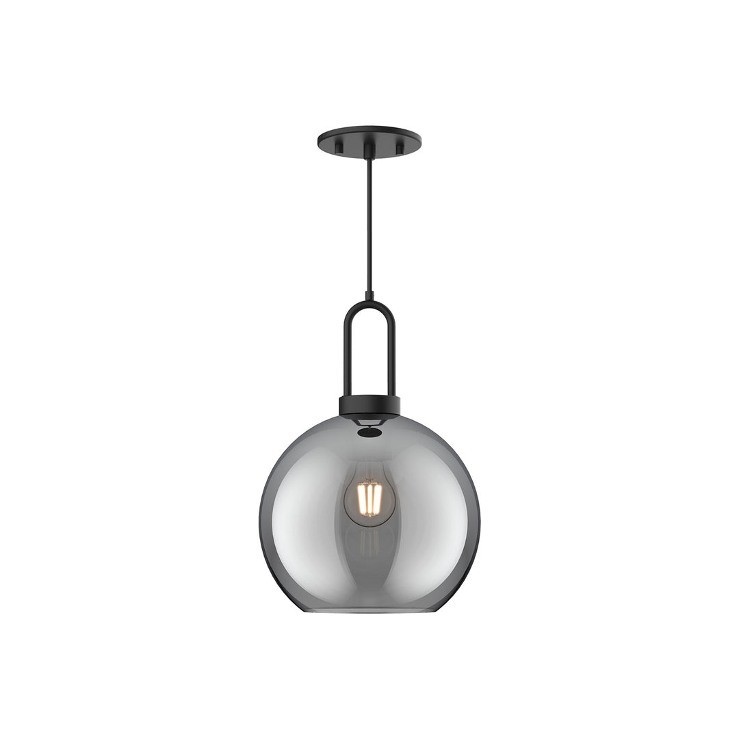 Alora Mood soji PD601710MBSM Pendant Light - Matte Black/Smoked Solid Glass