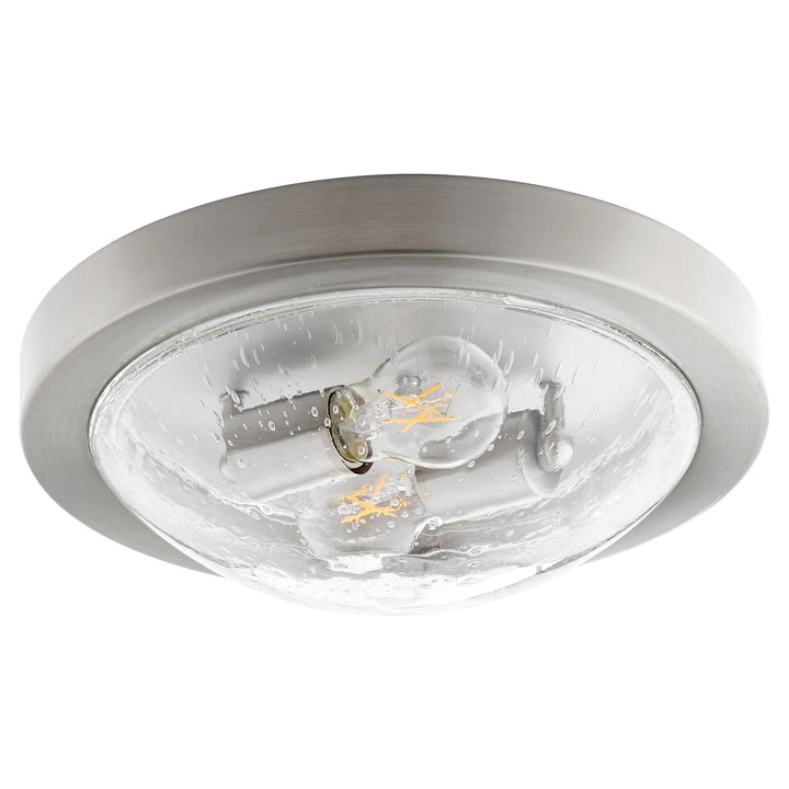 Quorum 3502 Contempo Ceiling Mounts 3502-13-65 Ceiling Light - Satin Nickel W/ Clear/Seeded