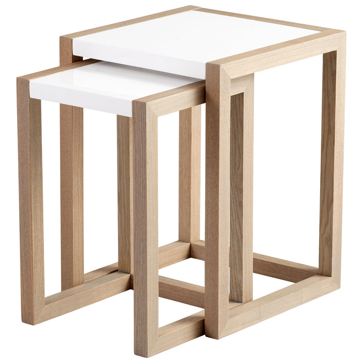 Cyan 05732 Tables - Grey Veneer And White
