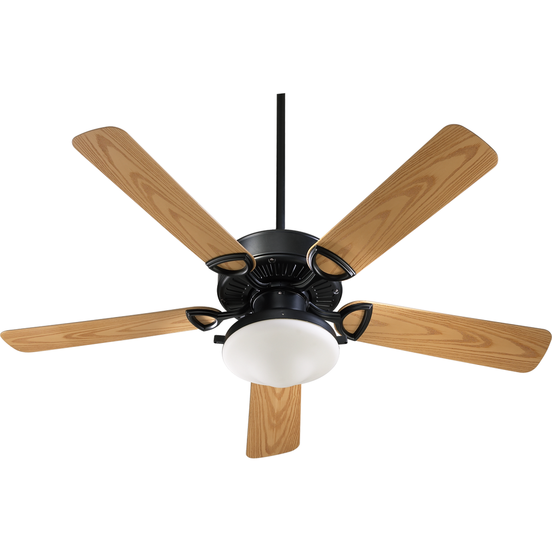 Quorum Estate Patio 143525-959 Ceiling Fan - Matte Black, Medium Oak