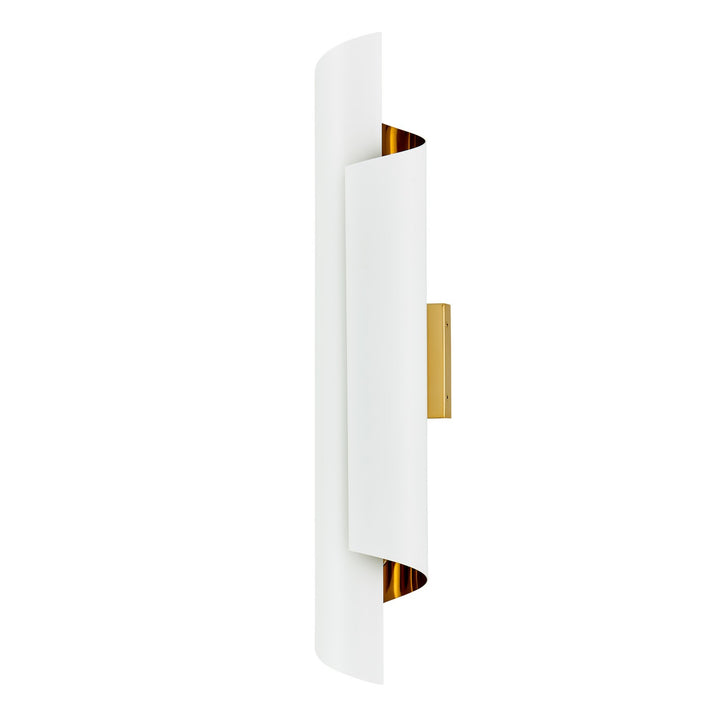 Kalco Piaga 514721PBW Wall Sconce Light - Matte White and Polished Brass