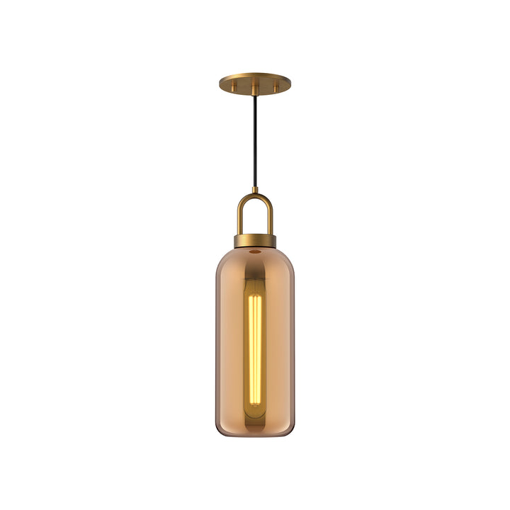 Alora Mood soji PD401505AGCP Pendant Light - Aged Gold/Copper Glass