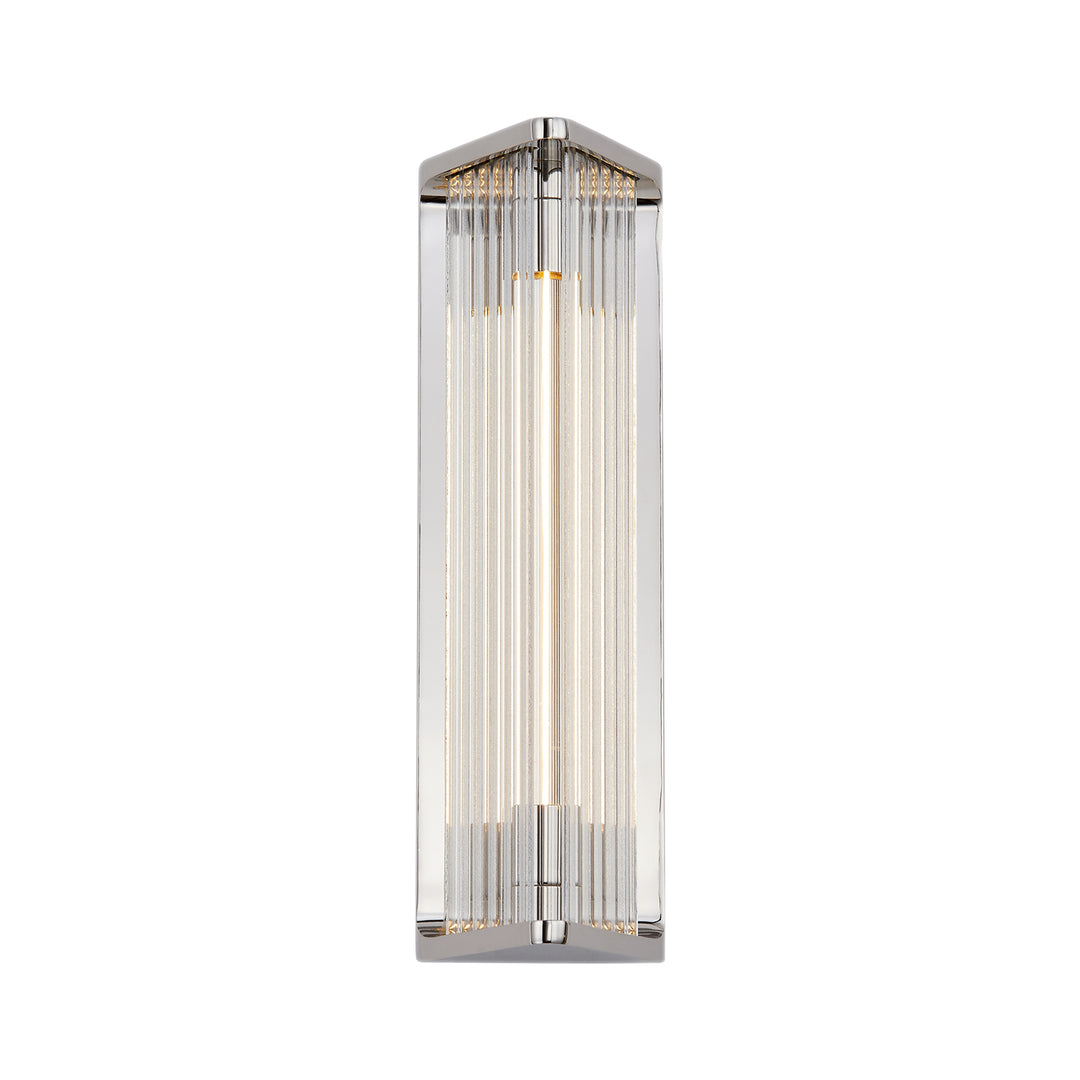 Alora sabre WV339112PNCR Wall Light - Polished Nickel/Ribbed Glass