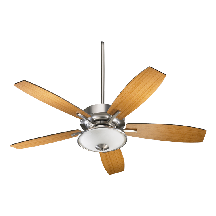 Quorum SOHO 64525-65 Ceiling Fan 52 in. - Satin Nickel, Satin Nickel/Walnut