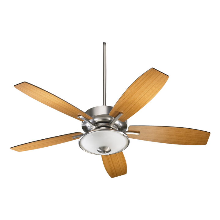 Quorum SOHO 64525-65 Ceiling Fan 52 in. - Satin Nickel, Satin Nickel/Walnut