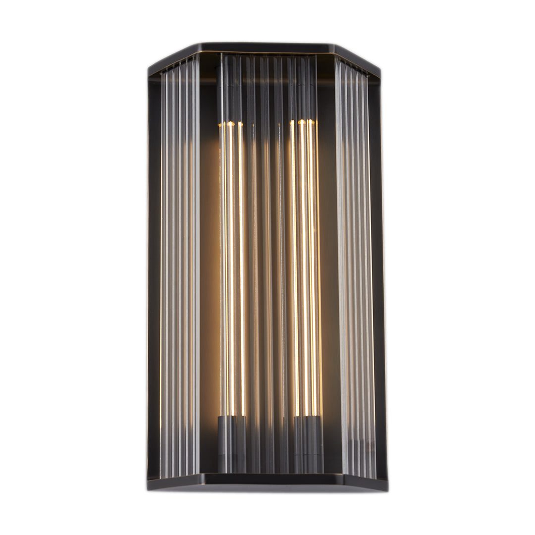 Alora sabre WV339216UBCR Wall Light - Ribbed Glass/Urban Bronze