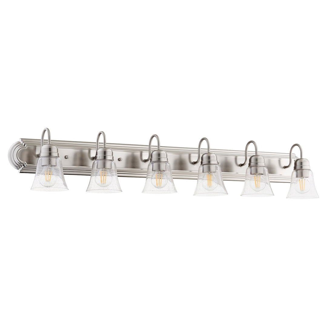 Quorum 5094 Vanities 5094-6-265 Bath Vanity Light 48 in. wide - Satin Nickel W/ Clear/Seeded