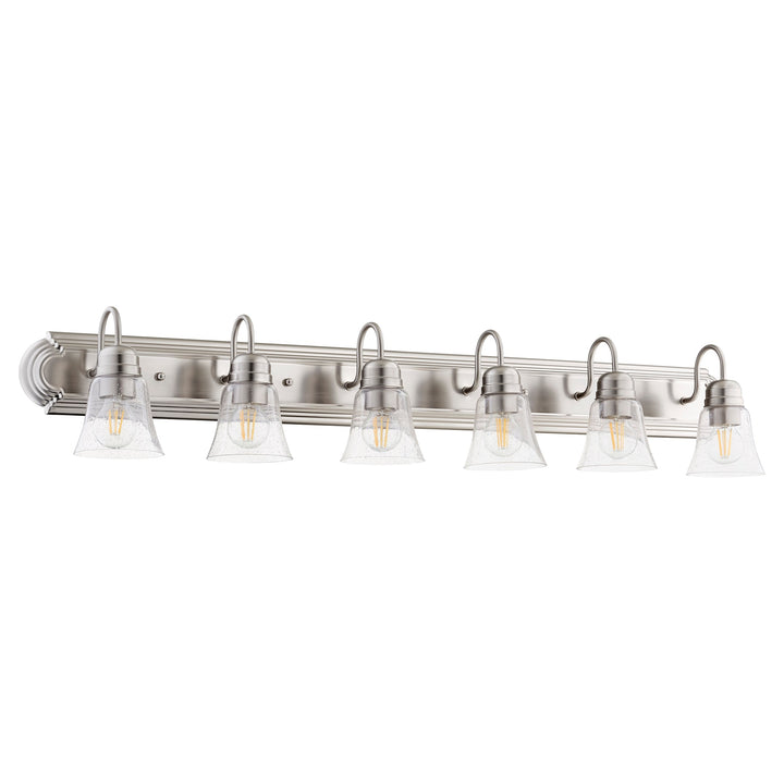Quorum 5094 Vanities 5094-6-265 Bath Vanity Light 48 in. wide - Satin Nickel W/ Clear/Seeded