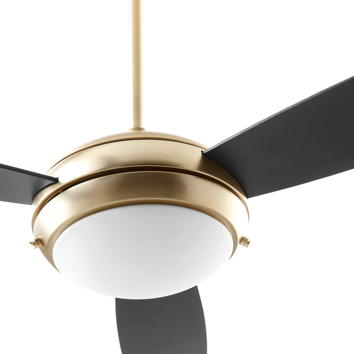 Quorum Expo 20523-80 Ceiling Fan - Aged Brass, Matte Black/Walnut