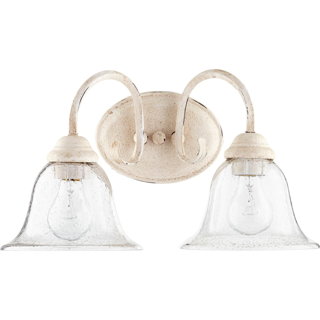 Quorum Spencer 5110-2-170 Bath Vanity Light 17 in. wide - Persian White W/ Clear/Seeded