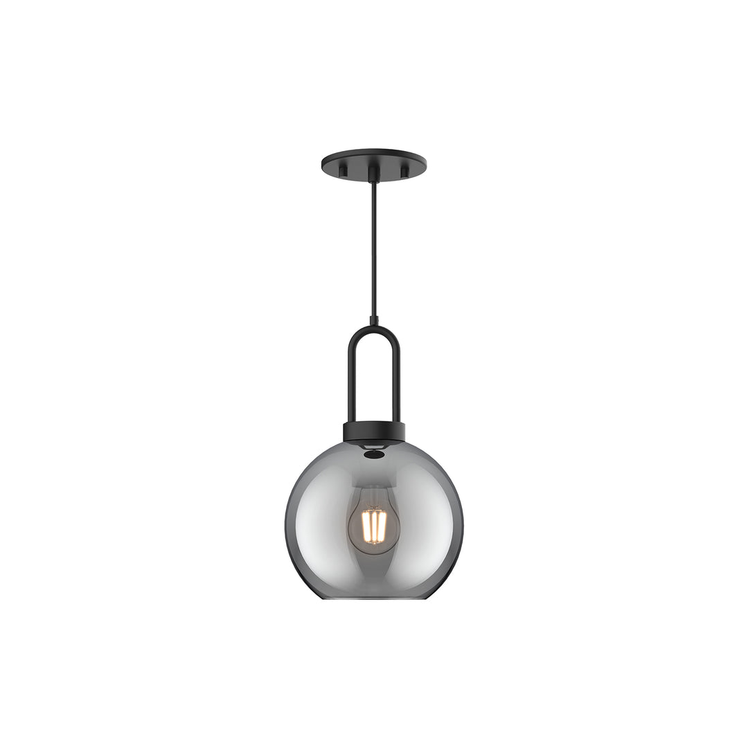 Alora Mood soji PD601608MBSM Pendant Light - Matte Black/Smoked Solid Glass