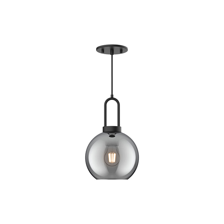 Alora Mood soji PD601608MBSM Pendant Light - Matte Black/Smoked Solid Glass