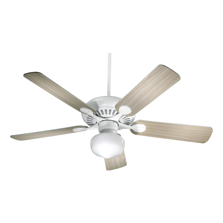 Quorum Pinnacle 91525-6 Ceiling Fan 52 in. - White, Washed Oak/White