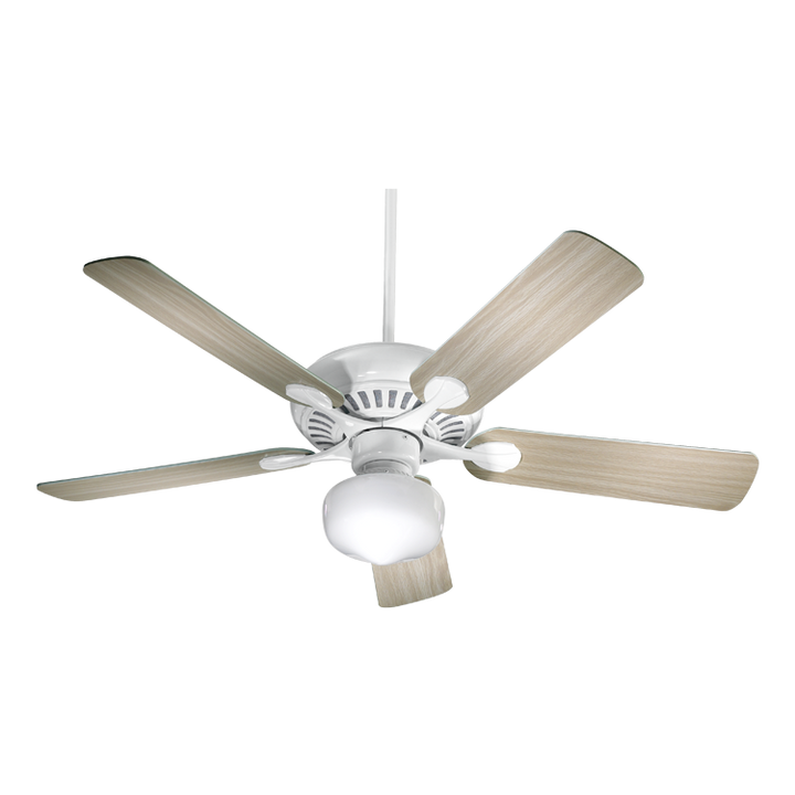 Quorum Pinnacle 91525-6 Ceiling Fan 52 in. - White, Washed Oak/White