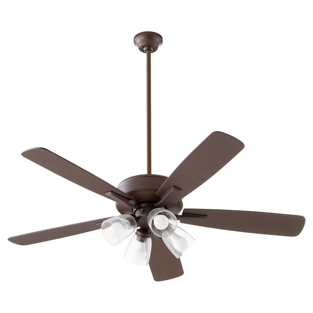 Quorum Ovation 4525-2486 Ceiling Fan 52 in. - Oiled Bronze, Oiled Bronze/Weathered Oak